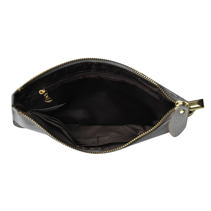 Gray NGIL Genuine Leather Wristlet Crossbody Bag