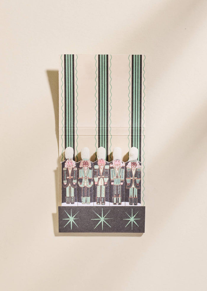 Green Nutcracker Printed 10 Stem Matchbooks Matches