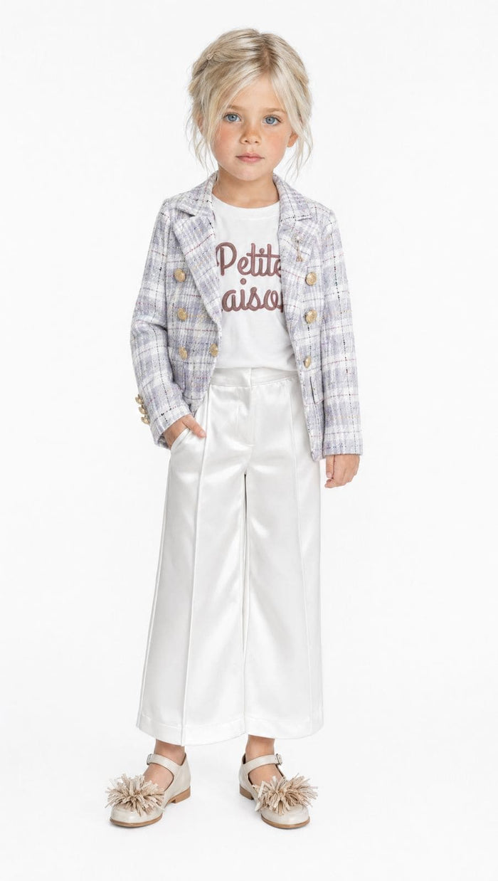 Gwen  White Wide Leg Pants - Petite Maison Kids