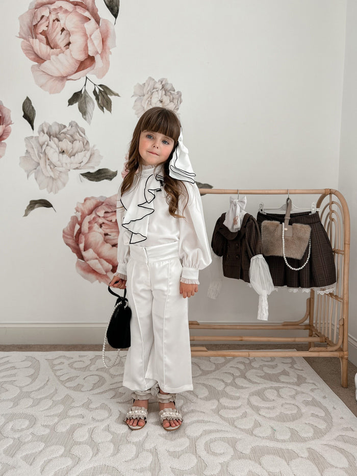 Gwen  White Wide Leg Pants - Petite Maison Kids