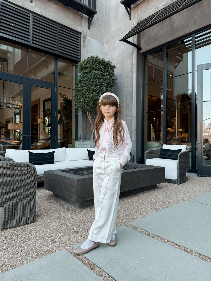 Gwen  White Wide Leg Pants - Petite Maison Kids