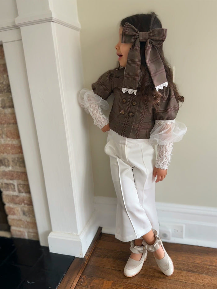 Gwen  White Wide Leg Pants - Petite Maison Kids