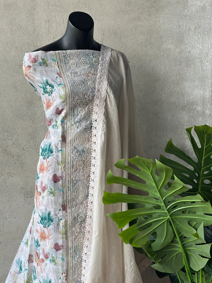 Hakoba Embroidered panel cotton salwar material