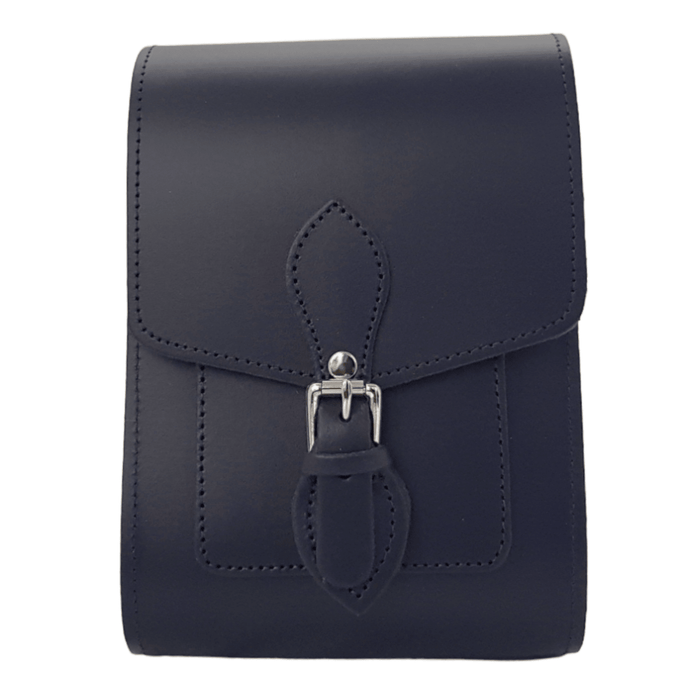 Handmade Leather Festival Phone Bag - Navy Blue - Bascora