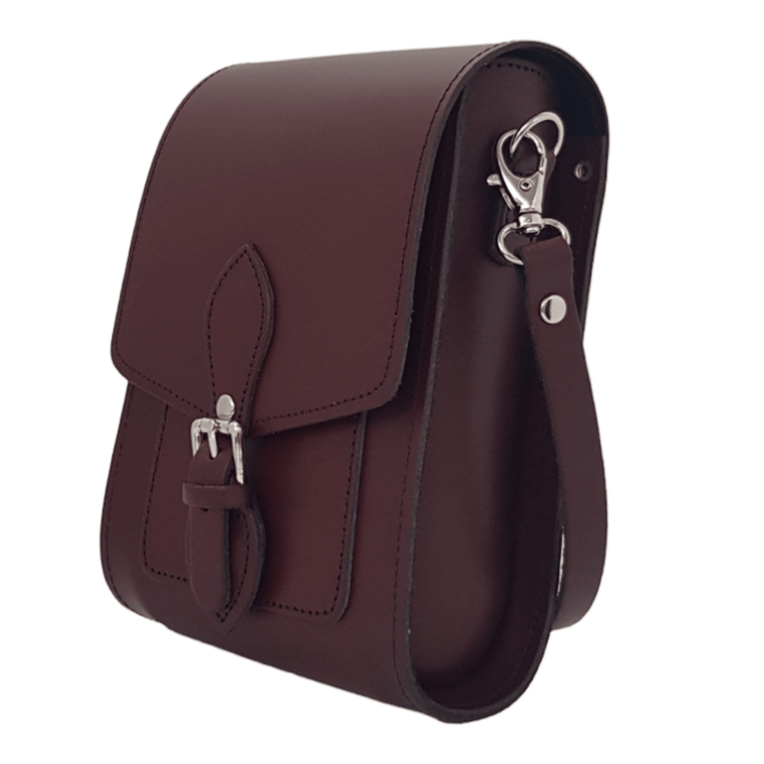 Handmade Leather Festival Phone Bag - Marsala Red - Bascora
