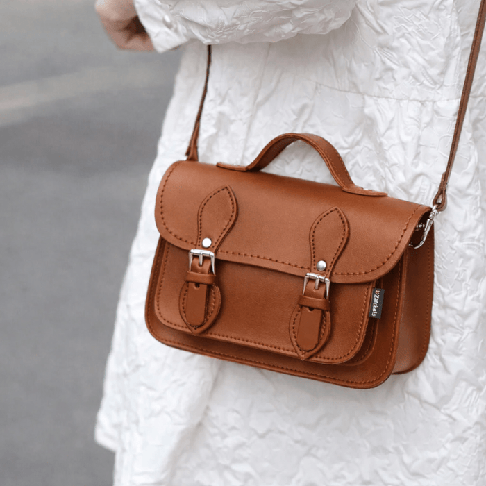 Handmade Leather Micro Satchel Chestnut