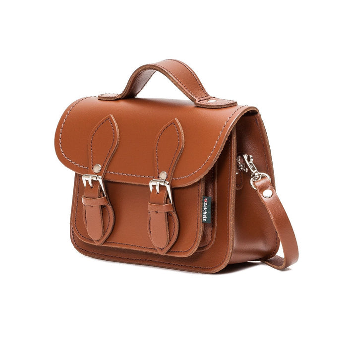Handmade Leather Micro Satchel Chestnut