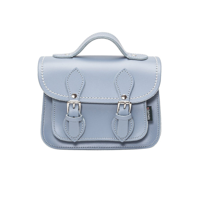 Handmade Leather Micro Satchel – Lilac Grey - Bascora