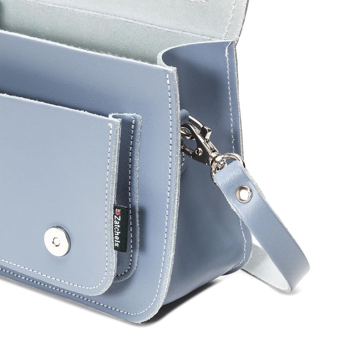 Handmade Leather Micro Satchel – Lilac Grey - Bascora