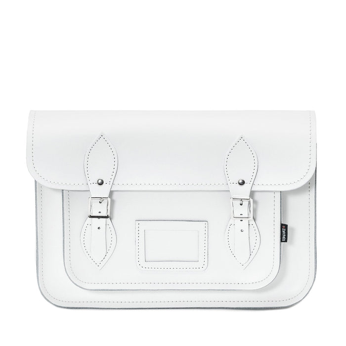 Handmade Leather Satchel - White - Bascora