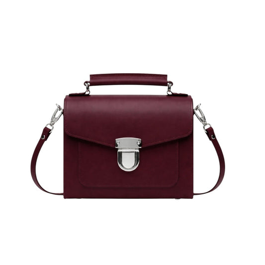 Handmade Leather Sugarcube Handbag – Marsala Red - Bascora