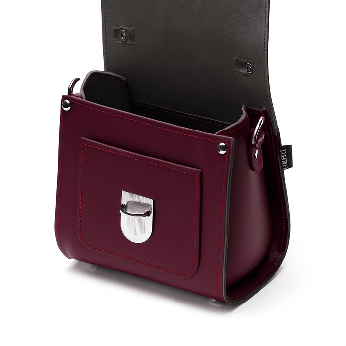 Handmade Leather Sugarcube Handbag – Marsala Red - Bascora