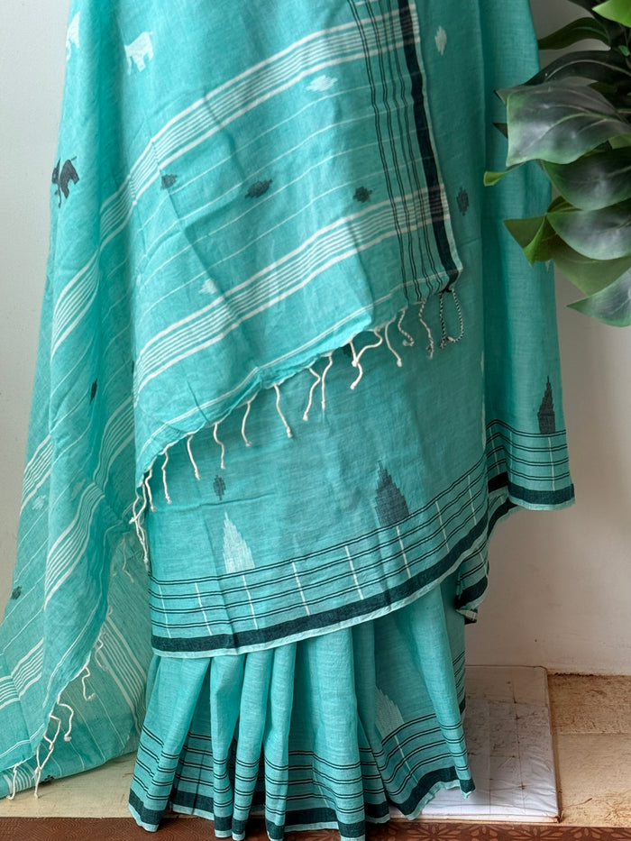 Handspun pure jamdani cotton saree