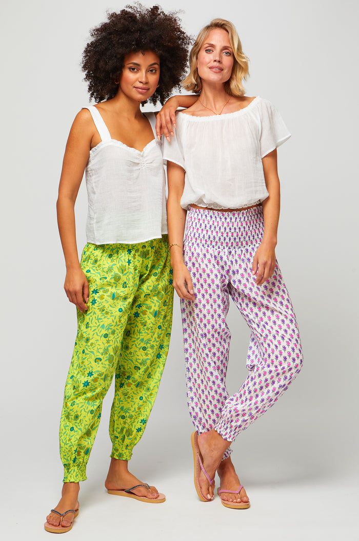 Harem-Trousers-Botanical-Posies-Lime-Green