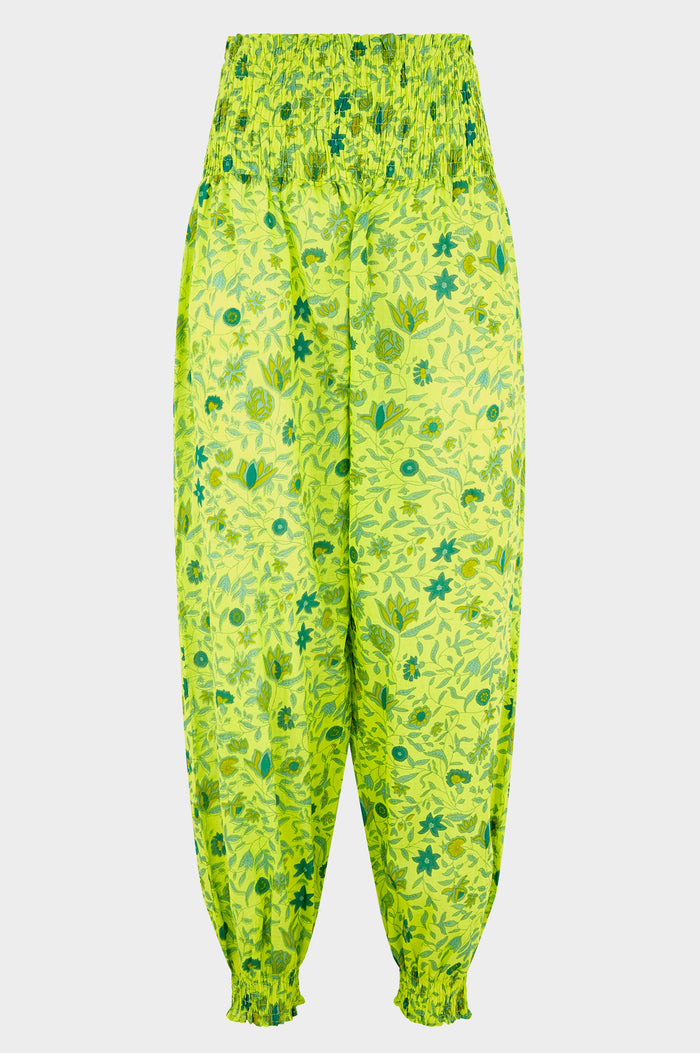 Harem-Trousers-Botanical-Posies-Lime-Green