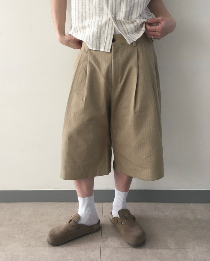 Herringbone Non-Fade Denim Bermuda