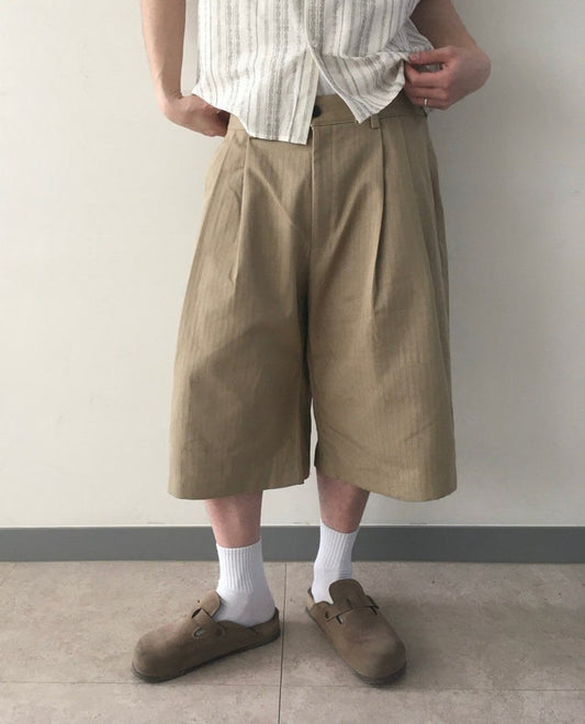 Herringbone Non-Fade Denim Bermuda