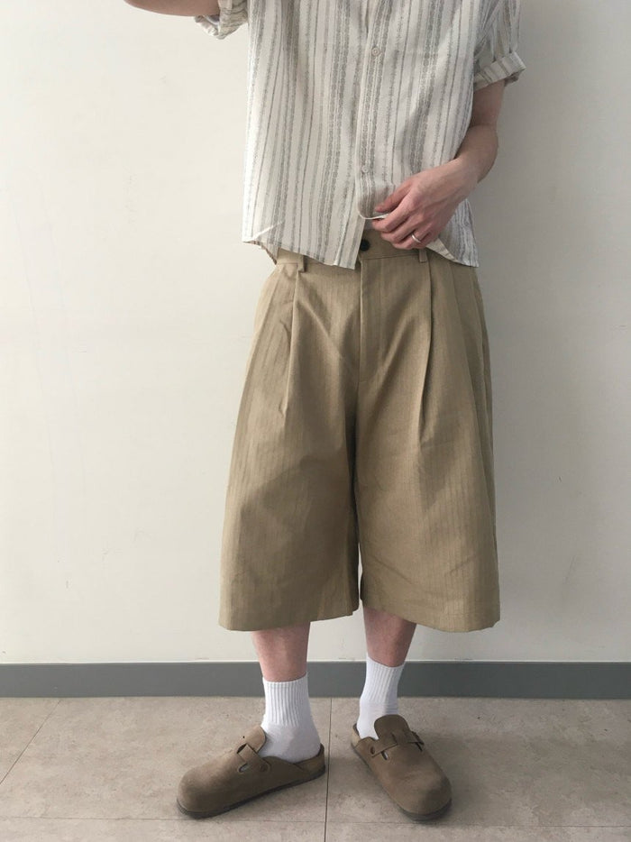 Herringbone Non-Fade Denim Bermuda