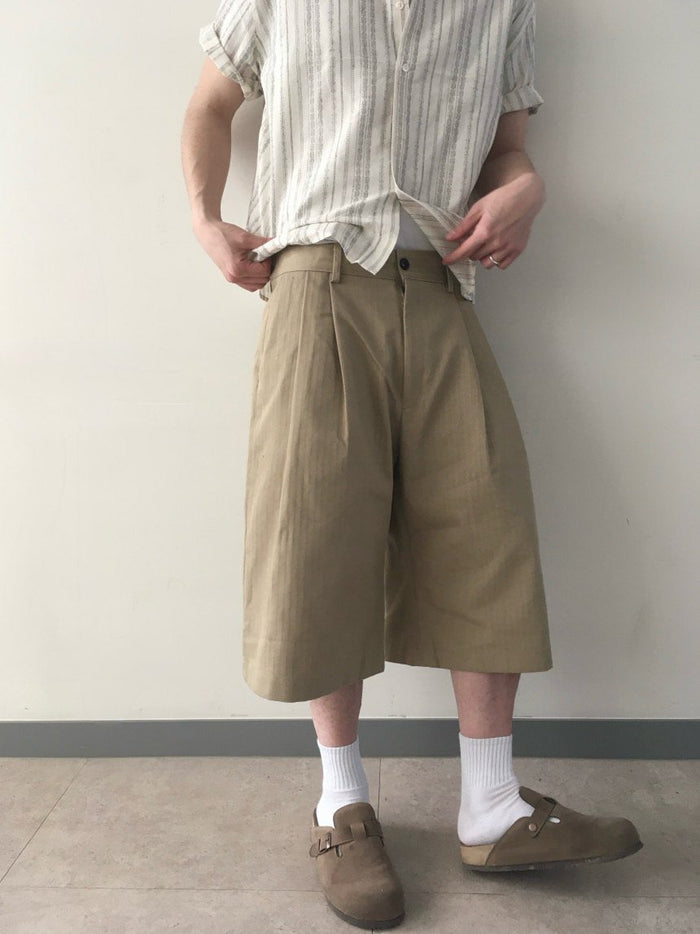 Herringbone Non-Fade Denim Bermuda