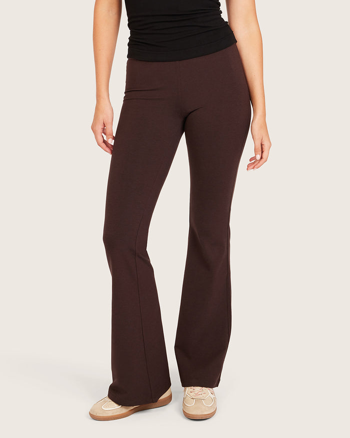 High Waist Flare Pants - Regular - Carob