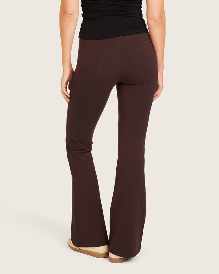 High Waist Flare Pants - Regular - Carob