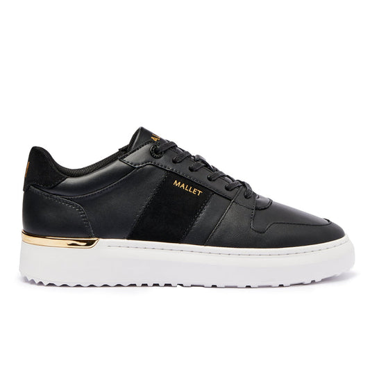 Mallet London Hoxton Lite Black Gold Mens Trainers