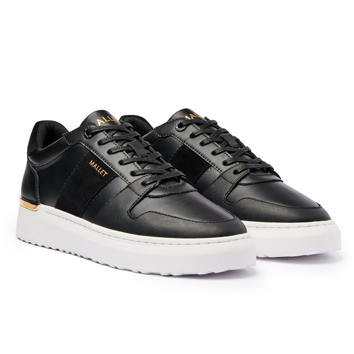 Mallet London Hoxton Lite Black Gold Mens Trainers