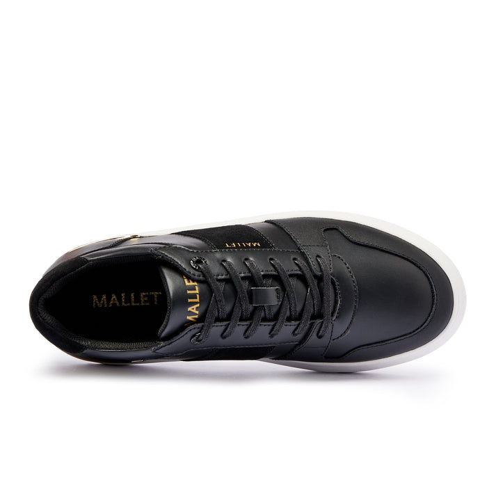 Mallet London Hoxton Lite Black Gold Mens Trainers