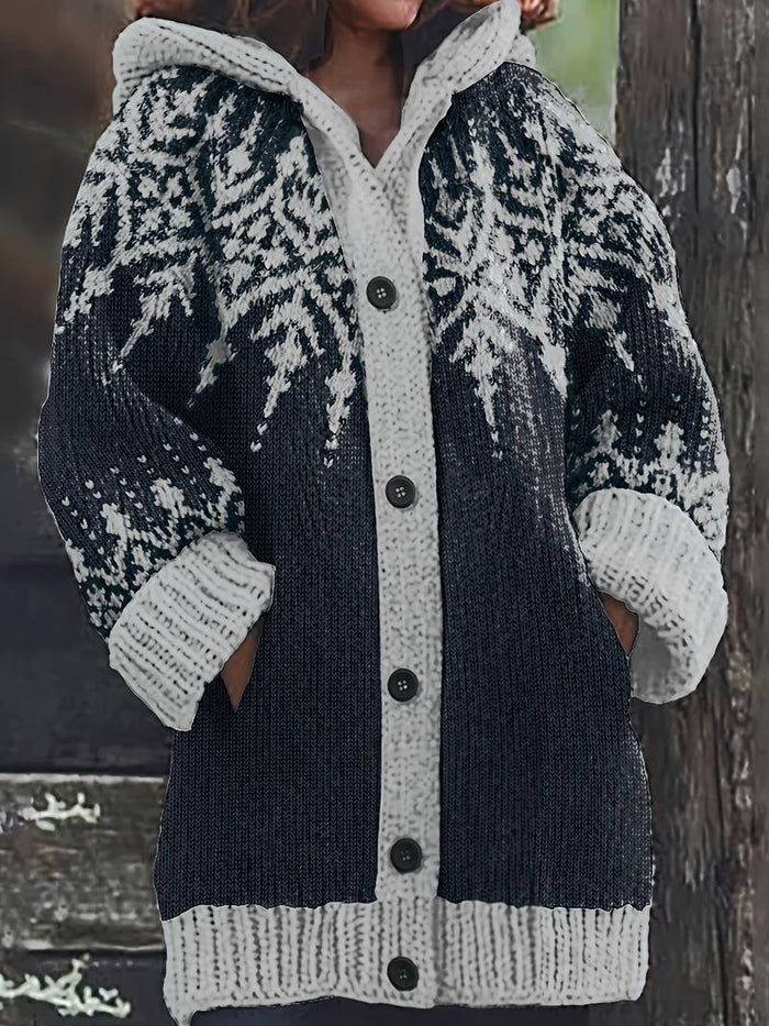 Isaralisse - Manteau Oversized En Tissu À Motifs D’Hiver