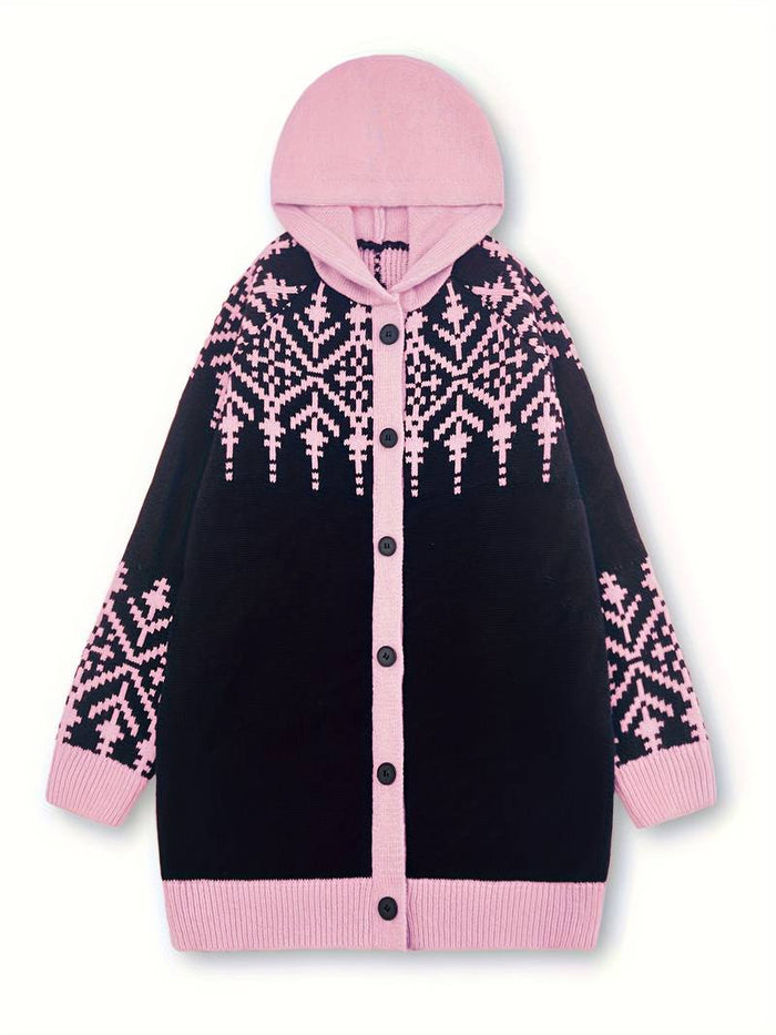 Isaralisse - Manteau Oversized En Tissu À Motifs D’Hiver