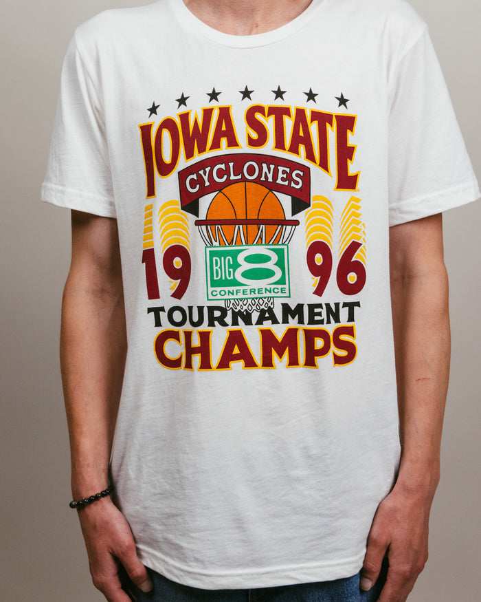 ISU Cyclones 1996 Big 8 Champions White T-Shirt Front