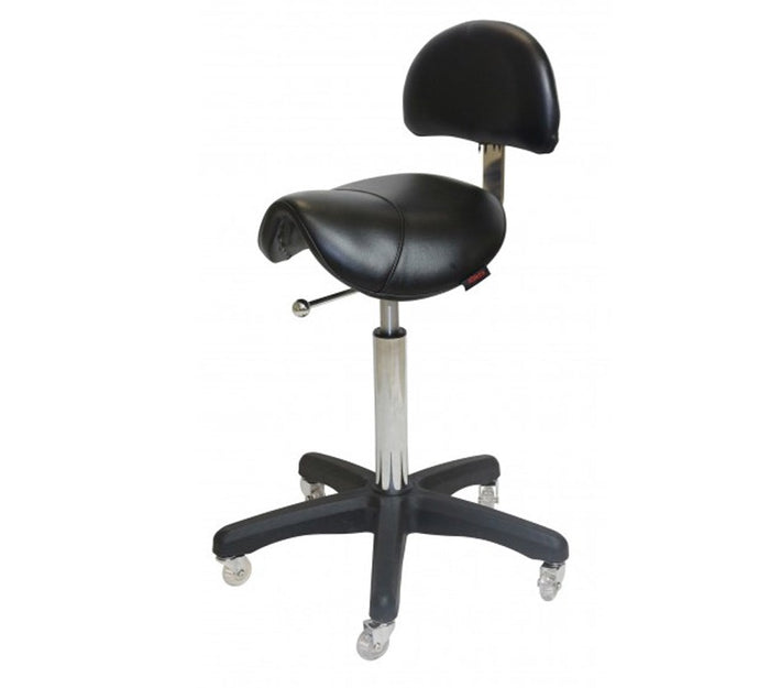 Joiken Saddle Stool - Black Base - Black Upholstery