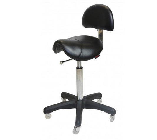 Joiken Saddle Stool - Black Base - Black Upholstery
