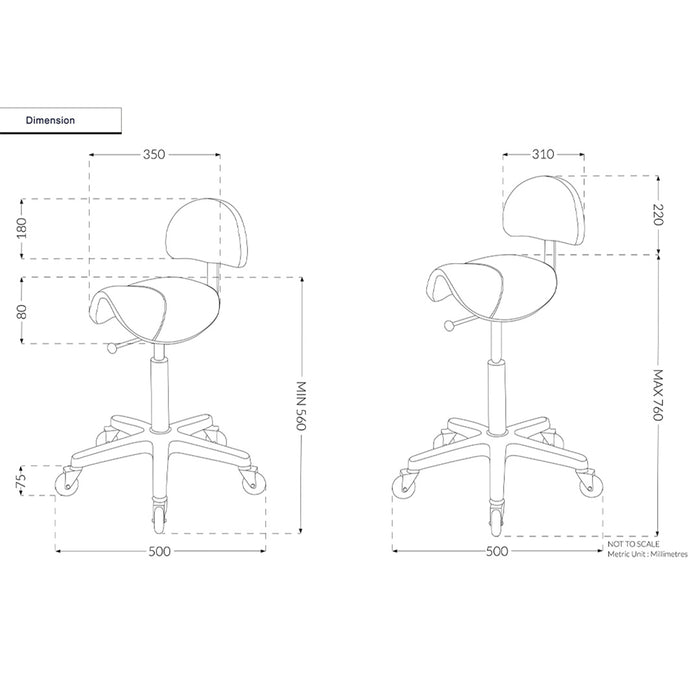 Joiken Saddle Stool - Black Base - Black Upholstery