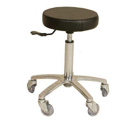 Joiken Turbo Stool - No Back - Chrome Base - Black Upholstery