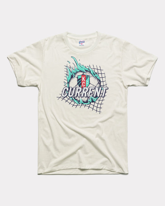 Kansas City Current Soccer Flames Vintage White T-Shirt