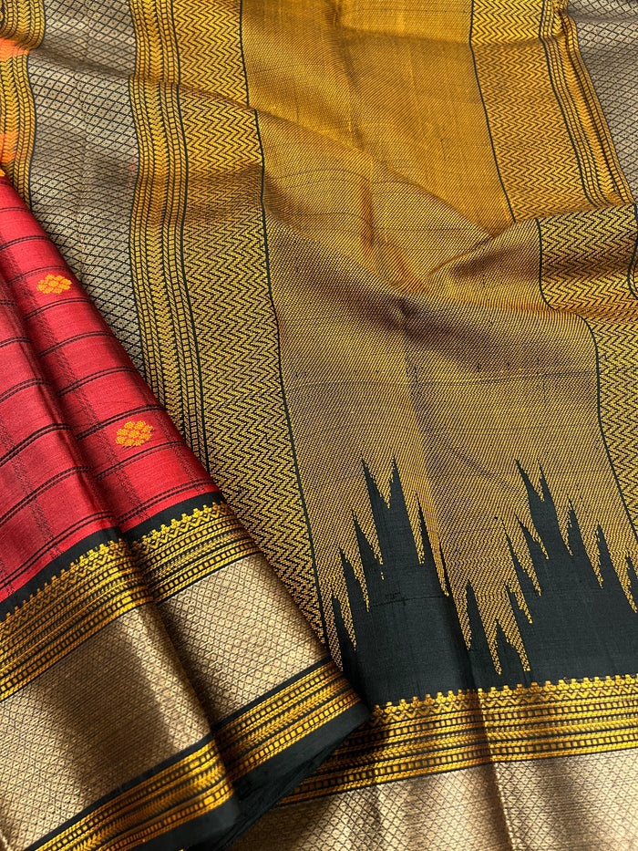 Kimaya checked motif silk saree