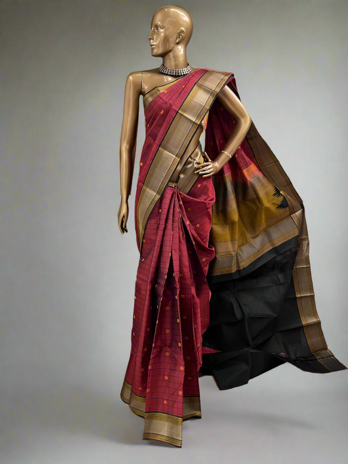 Kimaya checked motif silk saree
