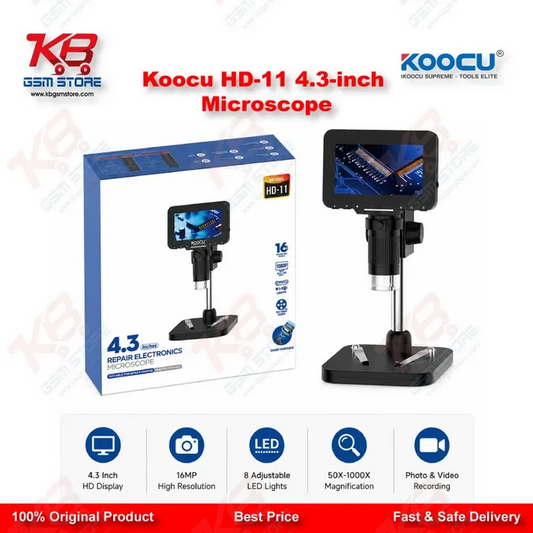 Koocu HD-11 4.3-Inch Digital Microscope with Adjustable Stand
