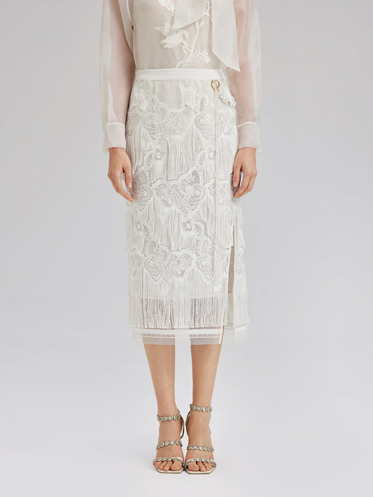Lace Handcrafted Tassel Exclusive Baroque Skirt