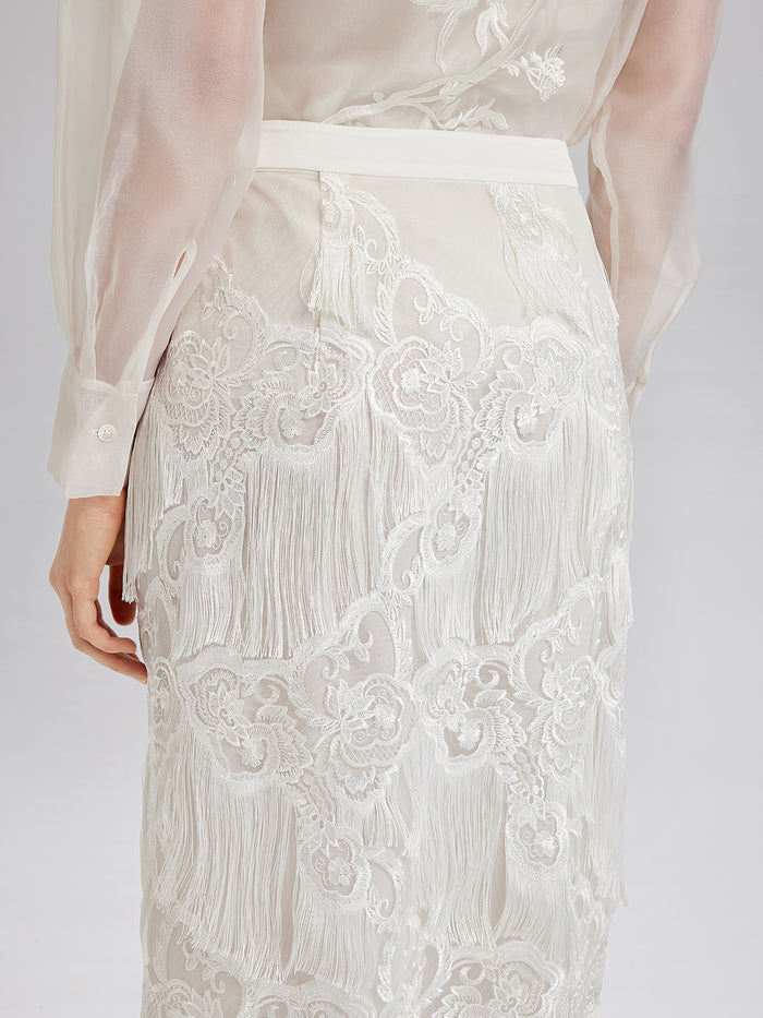 Lace Handcrafted Tassel Exclusive Baroque Skirt