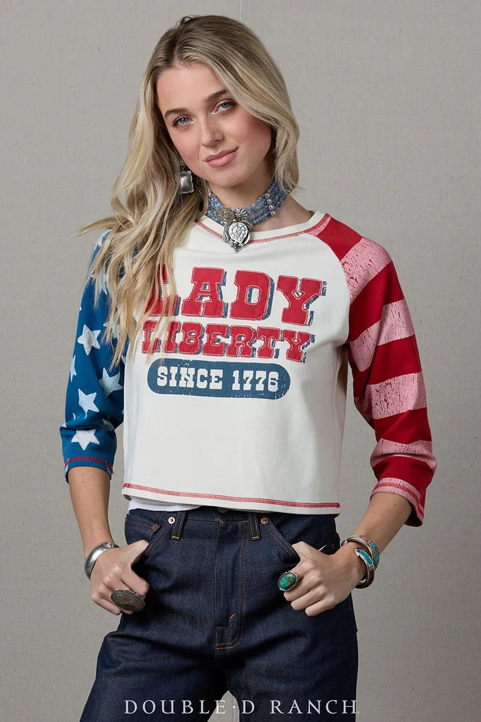 Lady Liberty Top in Bone by Double D Ranch