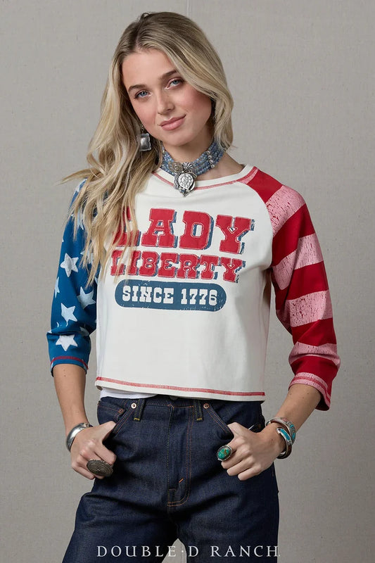 Lady Liberty Top in Bone by Double D Ranch