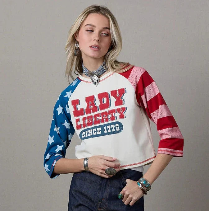 Lady Liberty Top in Bone by Double D Ranch