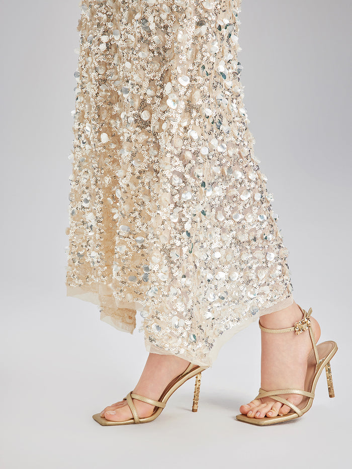 Layered Sequin Mermaid Elastic Waist Skirt