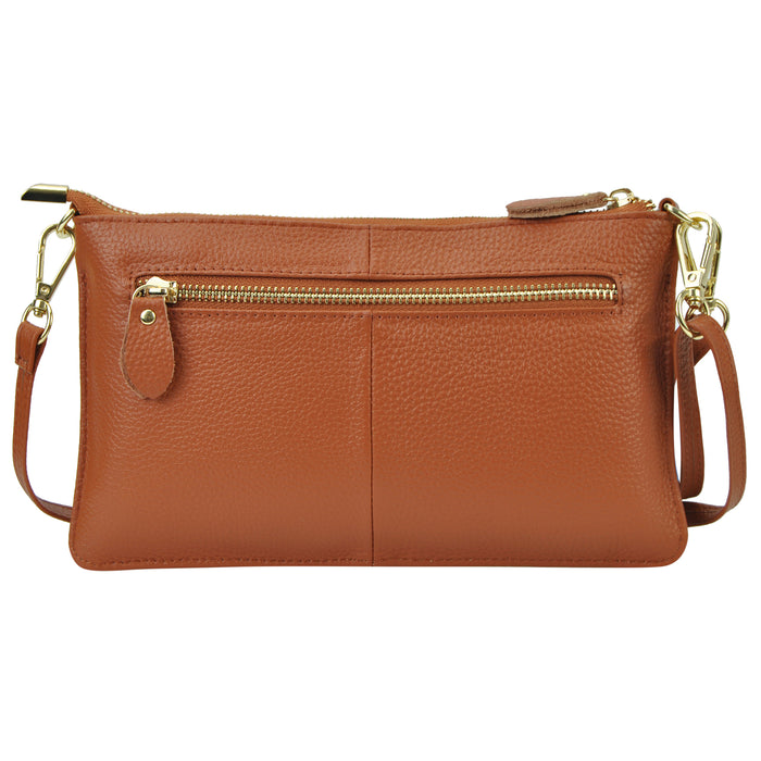 Light Brown NGIL Genuine Leather Wristlet Crossbody Bag