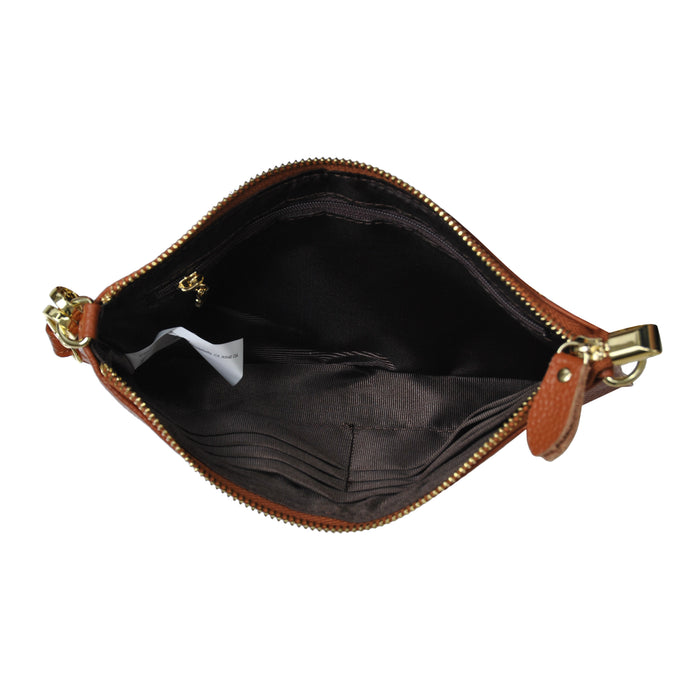 Light Brown NGIL Genuine Leather Wristlet Crossbody Bag