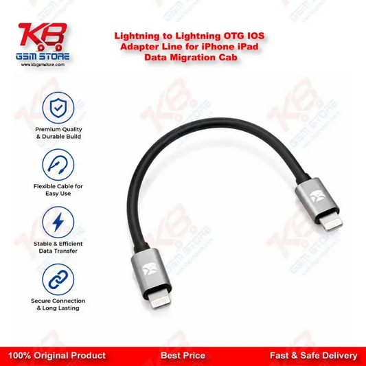 Lightning to Lightning OTG IOS Adapter Line for iPhone iPad Data Migration Cab