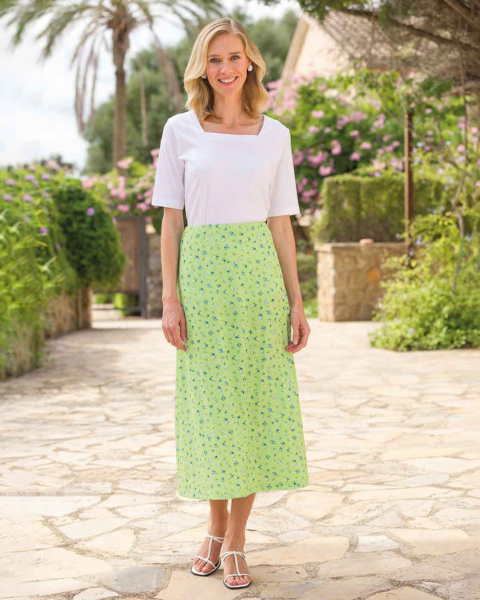 Lily Floral A Line Pull On Skirt - Image 3 - Country Collection