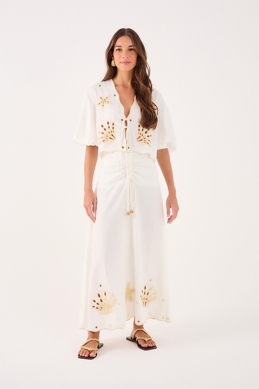 Linen Top With Richelieu Embroidery_1